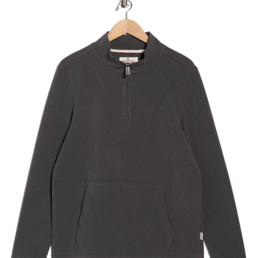 RAINFOREST Ribbed Long Sleeve Tee in Iron Gate Gray